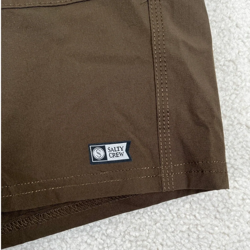 Salty Crew Leeward Utility‎ Shorts Boardshort Mens 38 Brown Tech Hybrid Surf